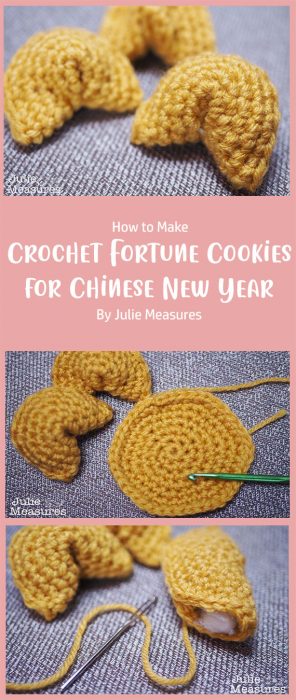 Crochet Fortune Cookies for Chinese New Year By Julie Measures