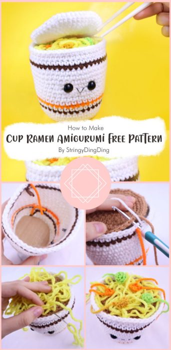 Cup Ramen Amigurumi - Free Crochet Pattern By StringyDingDing