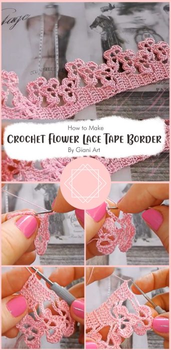 Easy to Crochet Flower Lace Tape Border By Giani Art