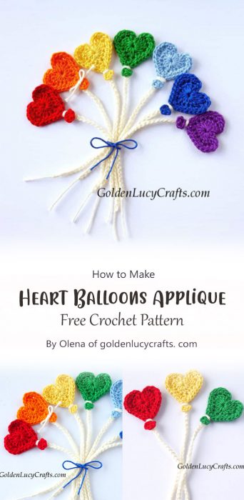 Heart Balloons Applique By Olena of goldenlucycrafts. com