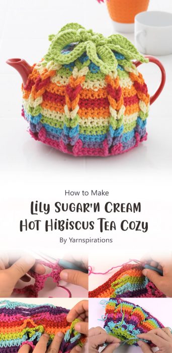 Lily Sugar'n Cream Hot Hibiscus Tea Cozy, 4 - Cup Pot By Yarnspirations