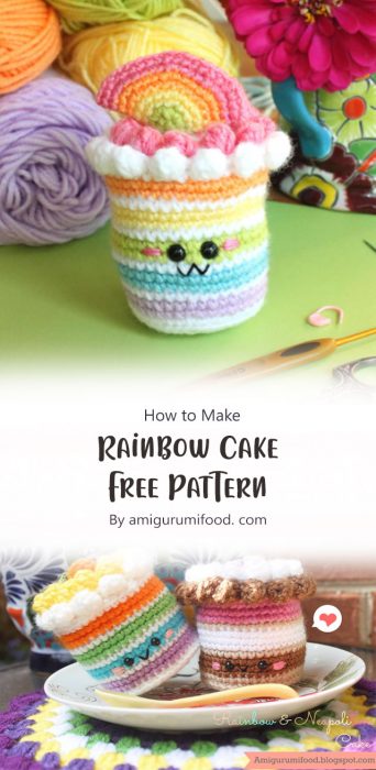 Rainbow Cake Free Pattern By amigurumifood. com