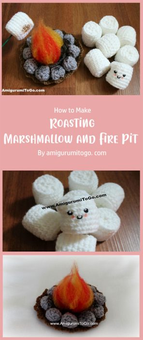 Roasting Marshmallow and Fire Pit By amigurumitogo. com