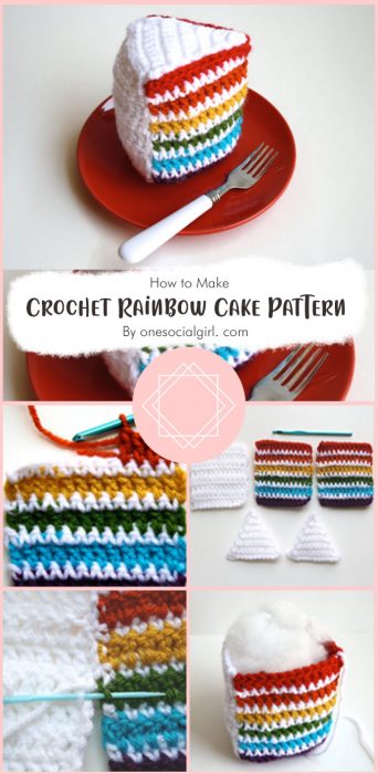 Crochet Rainbow Cake Pattern By onesocialgirl. com