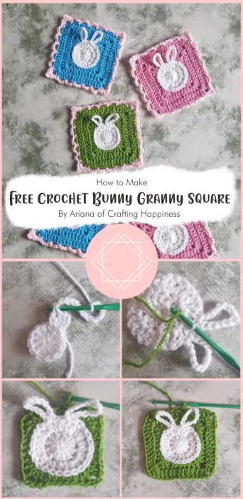 Free Crochet Bunny Granny Square Pattern By Ariana of Crafting Happiness