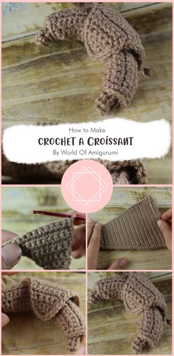 How to crochet a Croissant By World Of Amigurumi