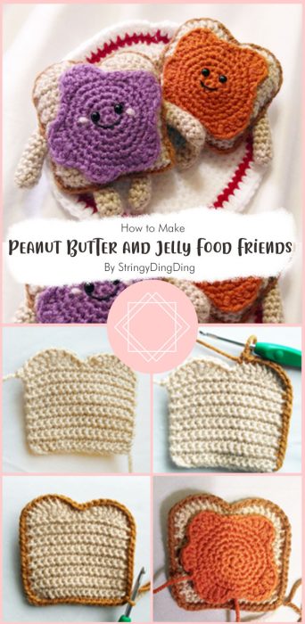 Peanut Butter and Jelly Food Friends - Free Crochet Pattern By StringyDingDing