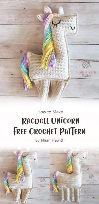 Ragdoll Unicorn Free Crochet Pattern By Jillian Hewitt