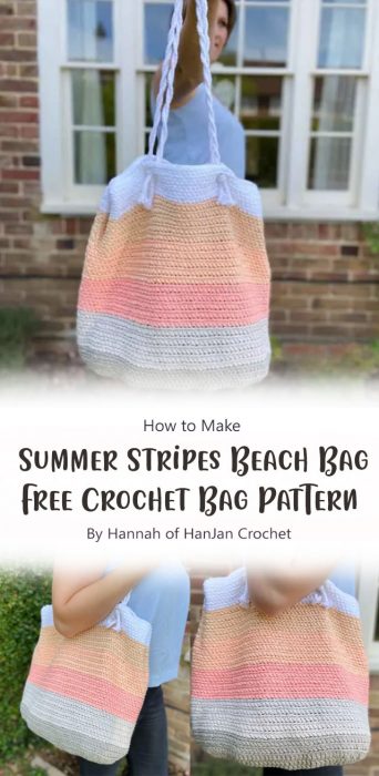 Summer Stripes Beach Bag – Free Crochet Bag Pattern By Hannah of HanJan Crochet