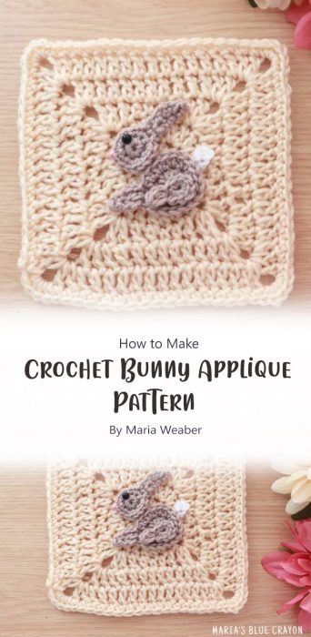 Crochet Bunny Applique Pattern By Maria Weaber