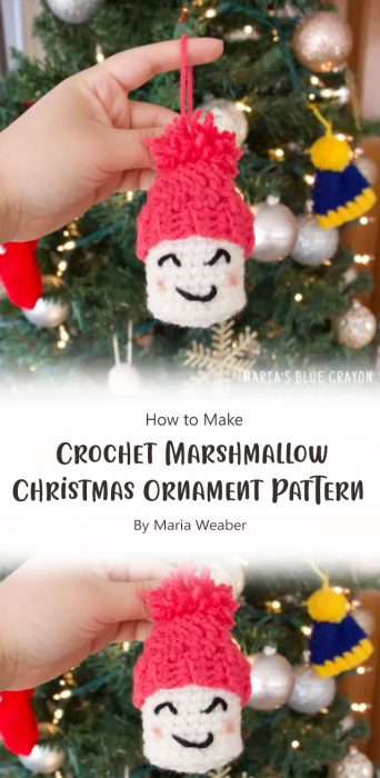 Crochet Marshmallow Christmas Ornament Pattern By Maria Weaber