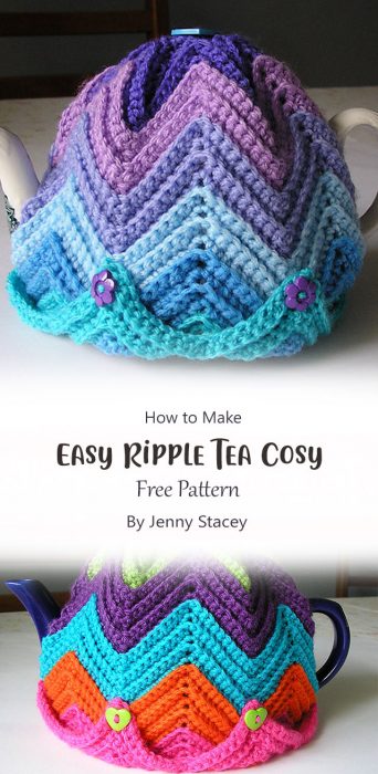 Easy Ripple Tea Cosy By Jenny Stacey