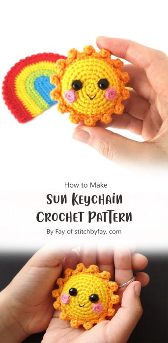 Sun Keychain Crochet Pattern By Fay of stitchbyfay. com