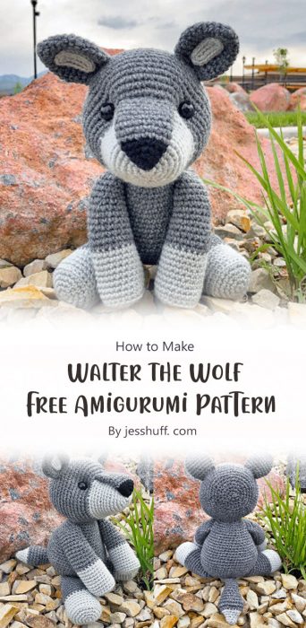Walter the Wolf Free Amigurumi Pattern By jesshuff. com