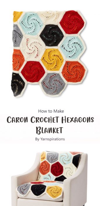 Caron Crochet Hexagons Blanket By Yarnspirations