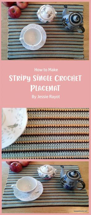 Stripy Single Crochet Placemat By Jessie Rayot