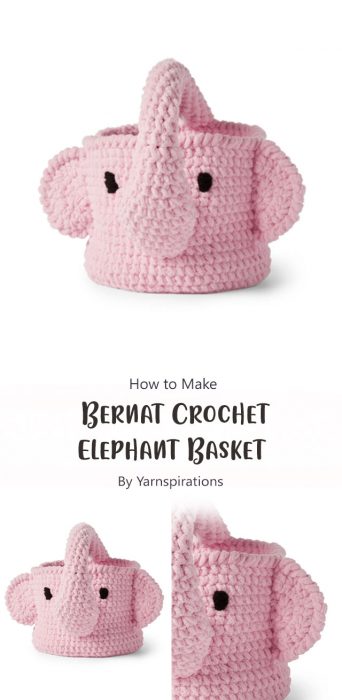 Bernat Crochet Elephant Basket By Yarnspirations