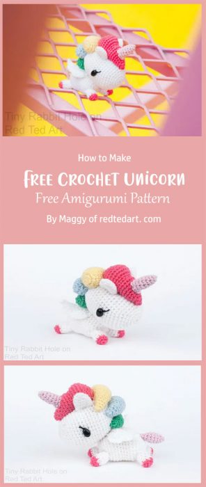Free Crochet Unicorn Pattern By Maggy of redtedart. com
