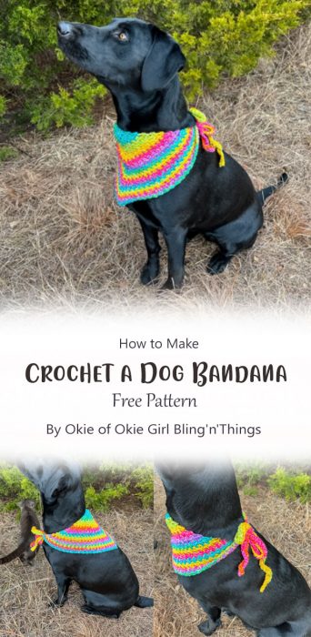 How to Crochet a Dog Bandana By Okie of Okie Girl Bling'n'Things