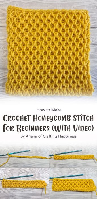 Crochet Honeycomb Stitch For Beginners (With Video) By Ariana of Crafting Happiness