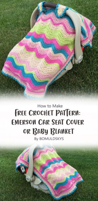 Free Crochet Pattern: Emerson Car Seat Cover or Baby Blanket By Skein and Hook