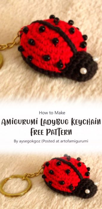 Amigurumi Ladybug Keychain Free Pattern By aysegokgoz (Posted at artofamigurumi)