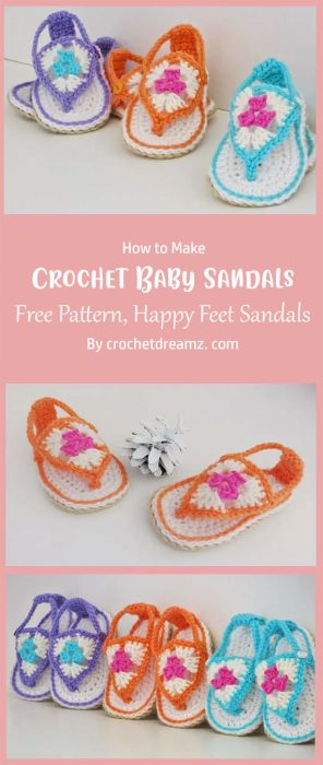 Crochet Baby Sandals Free Pattern, Happy Feet Sandals By crochetdreamz. com