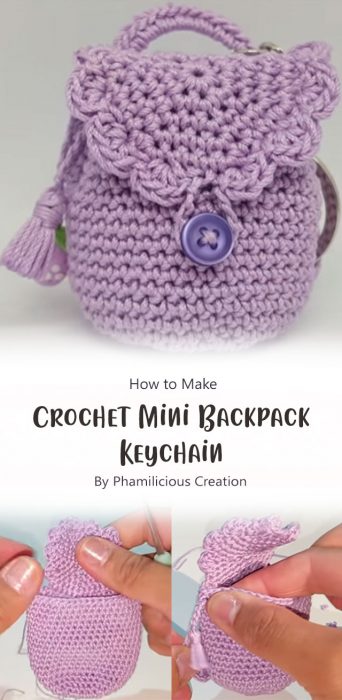 Crochet Mini Backpack Keychain By Phamilicious Creation