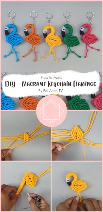 DIY - Macrame Keychain Flamingo By Edi Anita TV