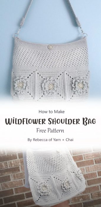 Wildflower Shoulder Bag By Rebecca of Yarn + Chai