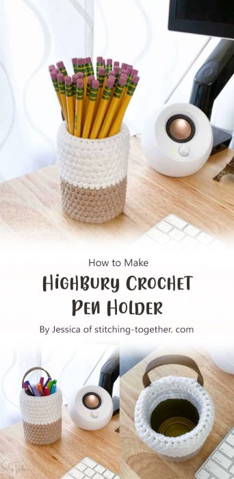 Highbury Crochet Pen Holder By Jessica of stitching-together. com
