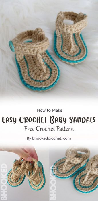 Easy Crochet Baby Sandals By bhookedcrochet. com