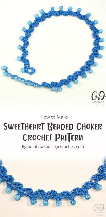 Sweetheart Beaded Choker Crochet Pattern By oombawkadesigncrochet. com
