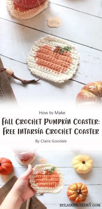 Fall Crochet Pumpkin Coaster: Free Intarsia Crochet Coaster Pattern By Claire Goodale