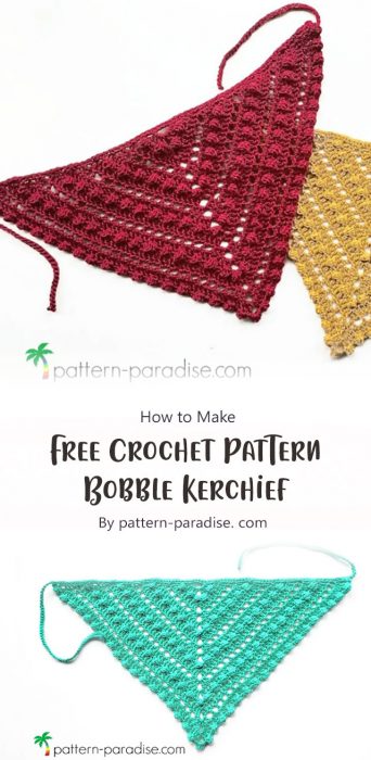 Free Crochet Pattern: Bobble Kerchief By pattern-paradise. com