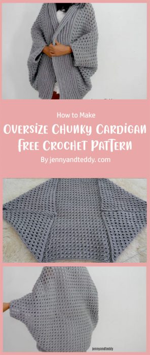 Pretty Me Oversize Chunky Cardigan Free Crochet Pattern By jennyandteddy. com