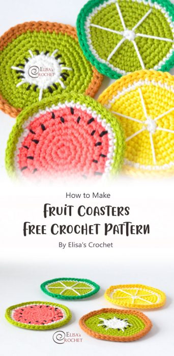 Fruit Coasters Free Crochet Pattern By Elisa's Crochet