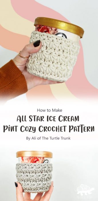 All Star Ice Cream Pint Cozy Crochet Pattern By Ali of The Turtle Trunk