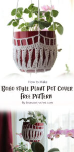 5 Plant Pot Cover Free Crochet Pattern Ideas - Carolinamontoni.com