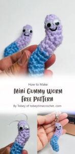 Easy Gummy Worm Free Crochet Pattern & Tutorial Ideas - Carolinamontoni.com