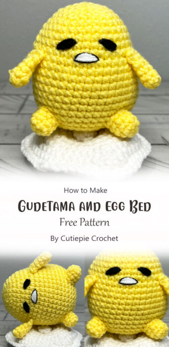 Gudetama and Egg Bed By Cutiepie Crochet