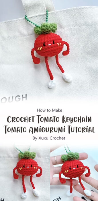 Crochet Tomato Keychain - Tomato Amigurumi Tutorial By Xuxu Crochet