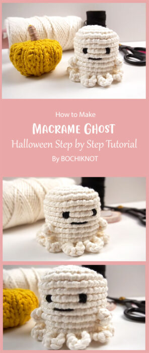 Macrame Ghost - Halloween Step by Step Tutorial By BOCHIKNOT