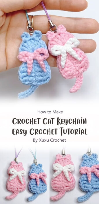 Crochet Cat Keychain - Easy Crochet Tutorial By Xuxu Crochet