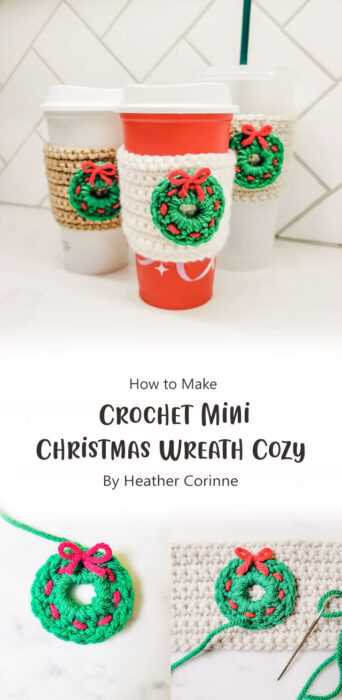 Crochet Mini Christmas Wreath Cozy By Heather Corinne