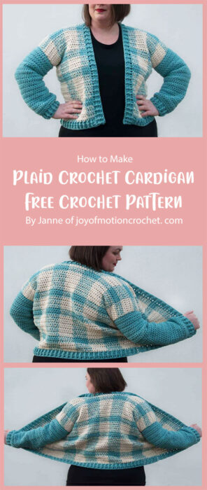 Plaid Crochet Cardigan - Free Crochet Pattern By Janne of joyofmotioncrochet. com