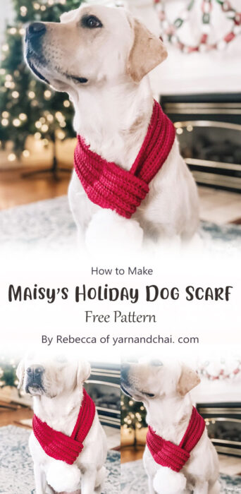 Maisy’s Holiday Dog Scarf By Rebecca of yarnandchai. com