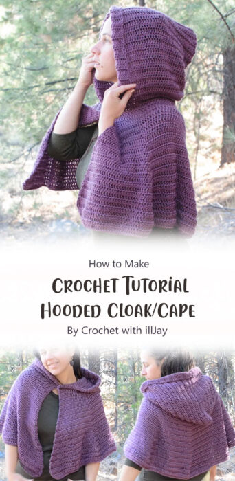 The Crochet Hooded Cloak/Cape By Crochet with illJay