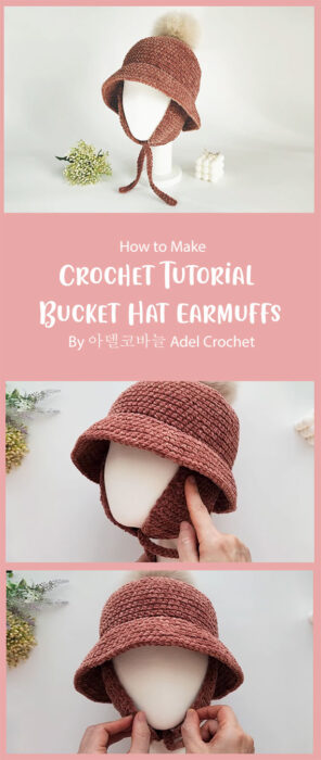 Crochet Bucket Hat Earmuffs By 아델코바늘 Adel Crochet