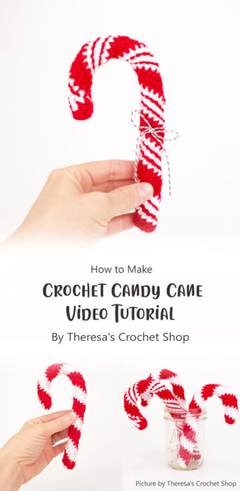 Crochet Candy Cane Tutorial By Theresa's Crochet Shop